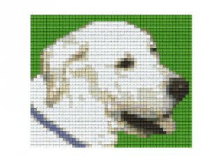Pixelhobby képkészlet, fehér kutya (801094, 1db alaplap + színek, 7-99 év)