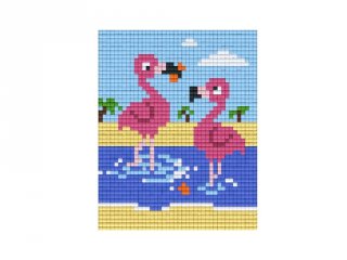 Pixelhobby képkészlet, flamingók (801341, 1db alaplap + színek, 7-99 év)