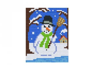 Pixelhobby képkészlet, hóember (801392, 1db alaplap + színek, 7-99 év)