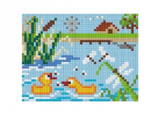 Pixelhobby képkészlet, kacsák (801266, 1db alaplap + színek, 7-99 év)