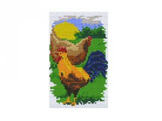 Pixelhobby képkészlet, kakas és tyúk (802019, 2db alaplap + színek, 7-99 év)