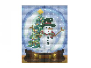 Pixelhobby képkészlet, Karácsonyi hógömb (801454 1db alaplap + színek, 7-99 év)