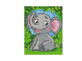 Pixelhobby képkészlet, kis elefánt (801356, 1db alaplap + színek, 7-99 év)