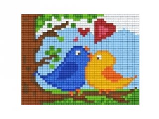 Pixelhobby képkészlet, kis madarak (801373, 1db alaplap + színek, 7-99 év)