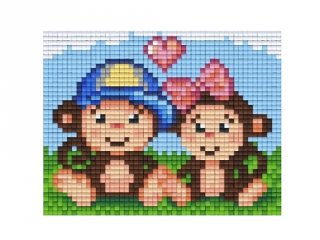Pixelhobby képkészlet, kis majmok (801371, 1db alaplap + színek, 7-99 év)