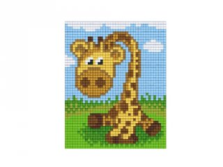 Pixelhobby képkészlet, kis zsiráf (801349, 1db alaplap + színek, 7-99 év)