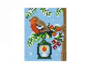 Pixelhobby képkészlet, madár lámpással (801389, 1db alaplap + színek, 7-99 év)
