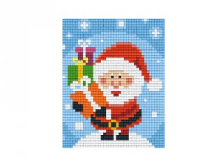 Pixelhobby képkészlet, Mikulás ajándékkal (801390, 1db alaplap + színek, 7-99 év)