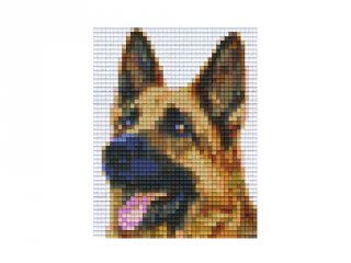 Pixelhobby képkészlet, németjuhász (801313, 1db alaplap + színek, 7-99 év)