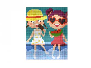 Pixelhobby képkészlet, nyár (801411, 1db alaplap + színek, 7-99 év)