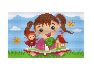Pixelhobby képkészlet, olvasó kislány (802048, 2db alaplap + színek, 7-99 év)