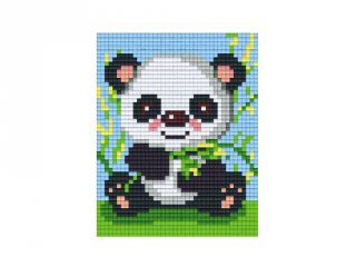 Pixelhobby képkészlet, panda bambusszal (801220, 1db alaplap + színek, 7-99 év)