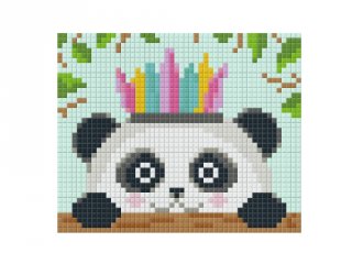 Pixelhobby képkészlet, panda koronával (801367, 1db alaplap + színek, 7-99 év)