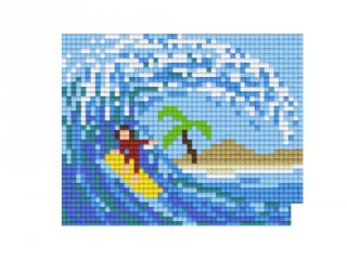 Pixelhobby képkészlet, szörfös (801257, 1db alaplap + színek, 7-99 év)