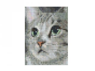 Pixelhobby képkészlet, szürke cicus (801326, 1db alaplap + színek, 7-99 év)