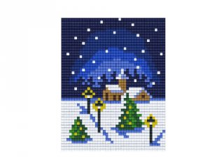 Pixelhobby képkészlet, téli kép (801108, 1db alaplap + színek, 7-99 év)