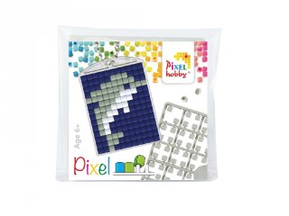 Pixelhobby Kulcstartó készlet, delfin (23060, 1db kulcstartó alaplap + 3 szín, 7-99 év)