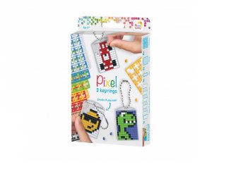 Pixelhobby Kulcstartó készlet fiús (20132, 3db kulcstartó alaplap + 8 szín, 7-99 év)