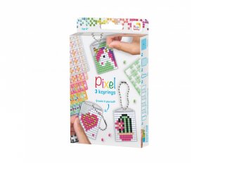 Pixelhobby Kulcstartó készlet lányos (20131, 3db kulcstartó alaplap + 8 szín, 7-99 év)
