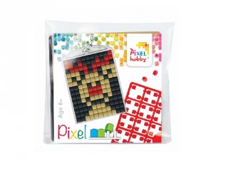 Pixelhobby Kulcstartó készlet, piros orrú Rudolf (23053, 1db kulcstartó alaplap + 3 szín, 7-99 év)