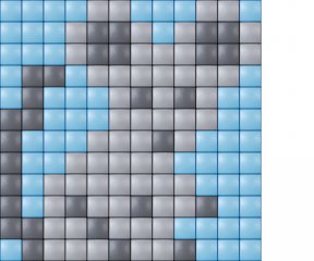 Pixelhobby, Mini Pixel XL készlet, elefánt (30207, 1db 6x6 cm-es alaplap, 3 szín, 4-6 év)