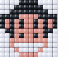 Pixelhobby, Mini Pixel XL készlet, majom (30204, 1db 6x6 cm-es alaplap, 3 szín, 4-6 év)