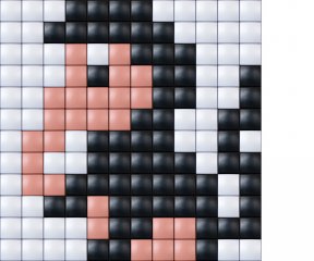 Pixelhobby, Mini Pixel XL készlet, majom (30204, 1db 6x6 cm-es alaplap, 3 szín, 4-6 év)