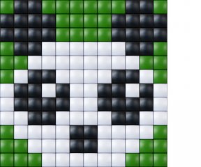 Pixelhobby, Mini Pixel XL készlet, panda (30200, 1db 6x6 cm-es alaplap, 3 szín, 4-6 év)