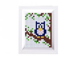 Pixelhobby, Pixel XL készlet, bagoly (12028, 10x12 cm-es alaplap, XL színek, képkeret, 4-6 év)