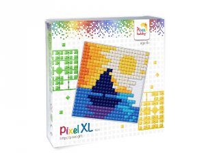 Pixelhobby, Pixel XL készlet, hajó (41022, 12x12 cm-es alaplap, XL színek, 4-6 év)