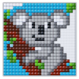 Pixelhobby, Pixel XL készlet, koala (41030, 12x12 cm-es alaplap, XL színek, 4-6 év)