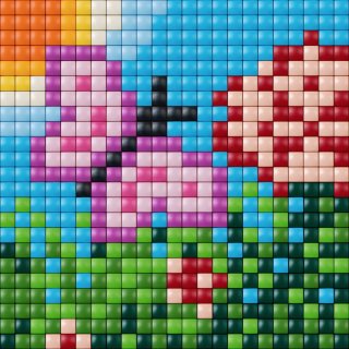 Pixelhobby, Pixel XL készlet, lepke (41012, 12x12 cm-es alaplap, XL színek, 4-6 év)