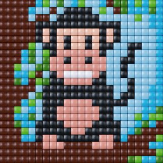 Pixelhobby, Pixel XL készlet, majom (41002, 12x12 cm-es alaplap, XL színek, 4-6 év)