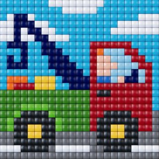 Pixelhobby, Pixel XL készlet, teherautó (41031, 12x12 cm-es alaplap, XL színek, 4-6 év)