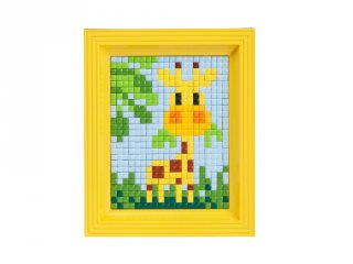 Pixelhobby, Pixel XL készlet, zsiráf (12019, 10x12 cm-es alaplap, XL színek, képkeret, 4-6 év)
