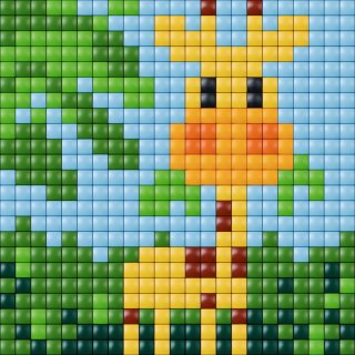 Pixelhobby, Pixel XL készlet, zsiráf (41001, 12x12 cm-es alaplap, XL színek, 4-6 év)
