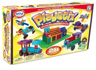 Playstix deluxe építőjáték, ötletkártyákkal (Popular, 211 db-os kreatív építőjáték, 3-99 év)