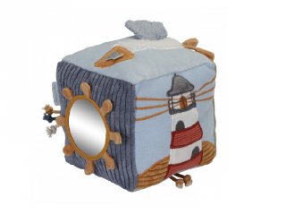 Plüss készségfejlesztő kocka tengerész, Little Dutch bébijáték (8609, 0-2 év)