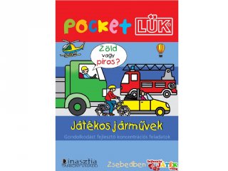 Pocket Lük, Játékos járművek, gondolkodást fejlesztő koncentrációs feladatok (egyszemélyes fejlesztőjáték, 6-10 év)