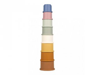Poharas toronyépítő Vintage, Little Dutch montessori bébijáték (2009243, 6 hó-3 év)