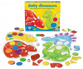 Pöttyös dínók (Orchard, dotty dinosaurs, színeket és formákat párosító társasjáték, 3-6 év)