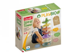 Quercetti Play Bio Spiral Tower 10 db-os golyópálya, babajáték (86501, 1-4 év)
