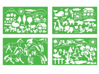 Rajzsablonok, Noé bárkája (panorama stencil, 4 db-os kreatív készlet, 3-10 év)