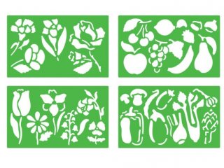 Rajzsablonok, növények (stencil flora, 4 db-os kreatív készlet, 3-10 év)