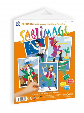 Sablimage pótlapok, Kalózok (SentoSphére, kiegészítő a sablimage kreatív homokszóró készleteihez, 4-12 év)
