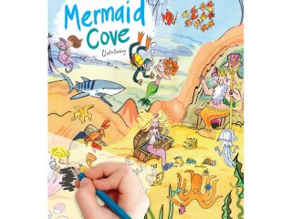Satírozós füzet, Sellő öböl (Scribble Down, Mermaid Cove, kreatív képalkotó játék, 3-10 év)