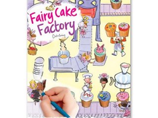 Satírozós füzet, Tündér sütigyár (Scribble Down, Fairy Cake Factory, kreatív képalkotó játék, 3-10 év)