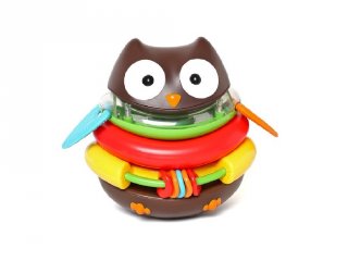 Skip Hop Montessori torony és kelj fel Jancsi, Bagoly, bébi építőjáték 