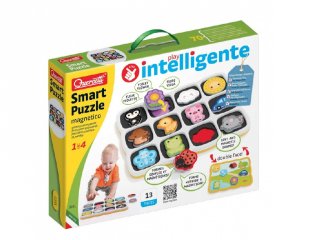 Smart mágneses puzzle Első szavak és színek, Quercetti készségfejlesztő játék (2-5 év)