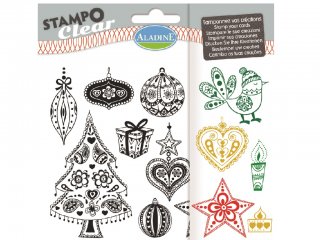 Stampo Clear nyomdakészlet, Díszes karácsony (Aladine, 04207, kreatív készlet, 4-10 év)